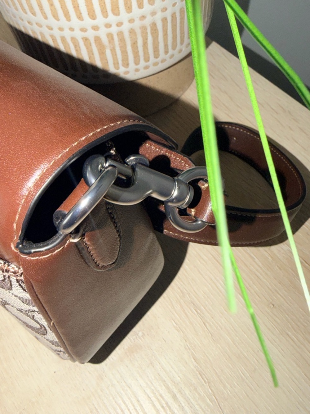 Coach (AUTHENTIC) NEVER USED Brown Signature Jacquard Saddle Crossbody - Picture 10 of 11